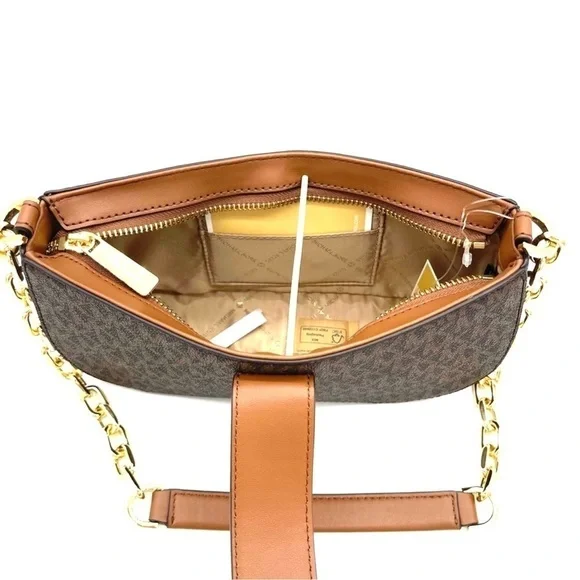 Michael Kors Carmen Small Pouchette Crossbody Bag Brown (NWT)